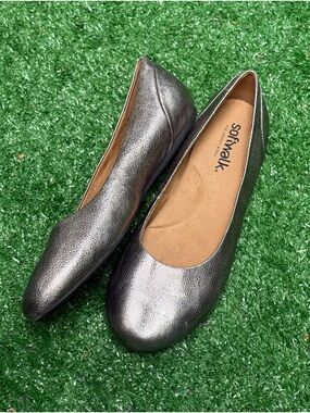 SoftWalk Sonoma Pewter Metallic Slip-On Women's Ballet Flats Size 11W